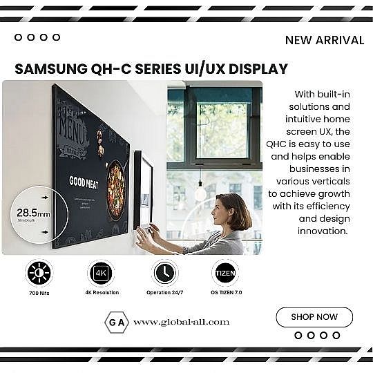 SAMSUNG QH75C 75 INCH SIGNAGE 4K UI/UX