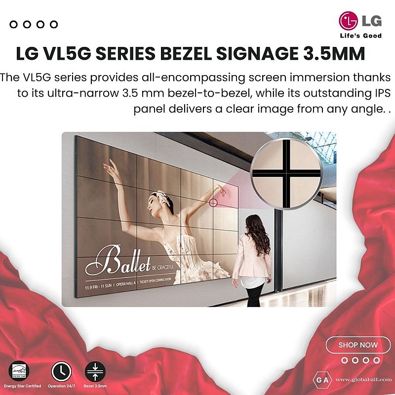 LG 49VL5G VIDEO WALL 49 INCH BEZEL 3.5MM