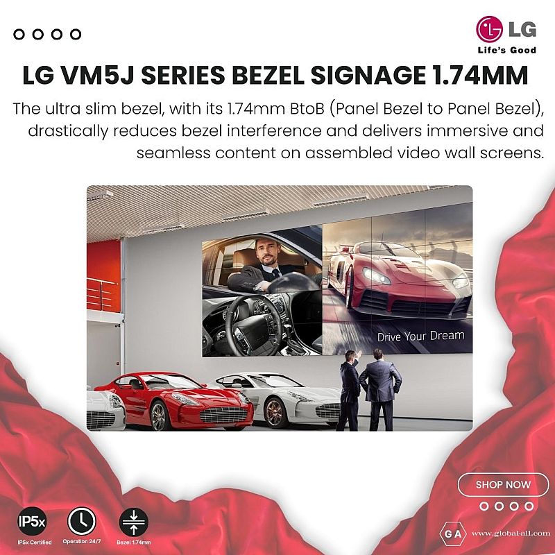 LG 55VM5JH - 55 INCH - 1.74MM BEZEL VIDEO WALL