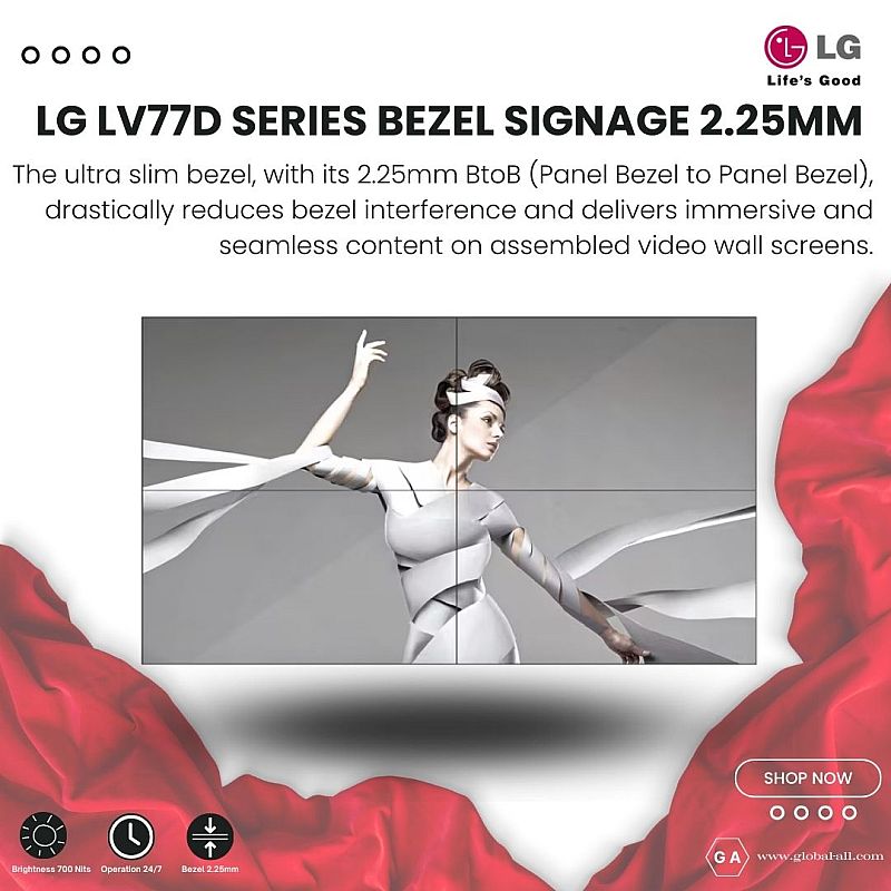 LG 55LV77D 55 INCH SIGNAGE BEZEL 2.25MM 700 NITS