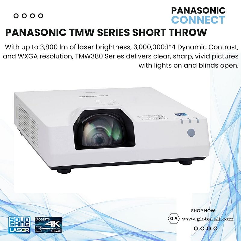 PANASONIC PT-TMW380 3800 ANSI WXGA LASER PROYEKTOR SHORT THROW