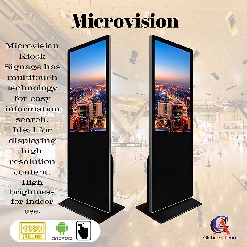 MICROVISION MV U43SK-AT 43 INCH TOUCH SCREEN ANDROID STANDING KIOSK DIGITAL SIGNAGE
