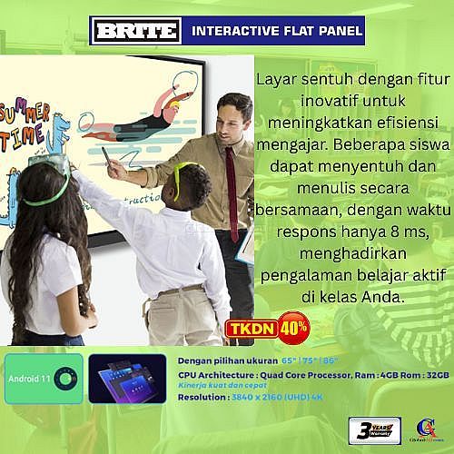 Brite BC86K - Interaktif Flat Panel Untuk Revolusi Pembelajaran Digital