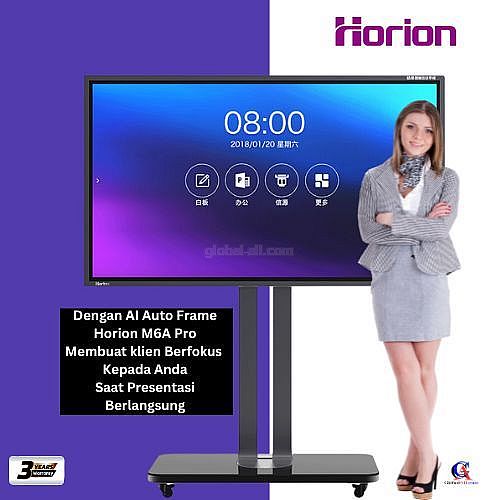 Horion M6A Pro 98 - Smart Collaboration Display Dengan AI Auto Frame  Untuk Presentasi Profesional