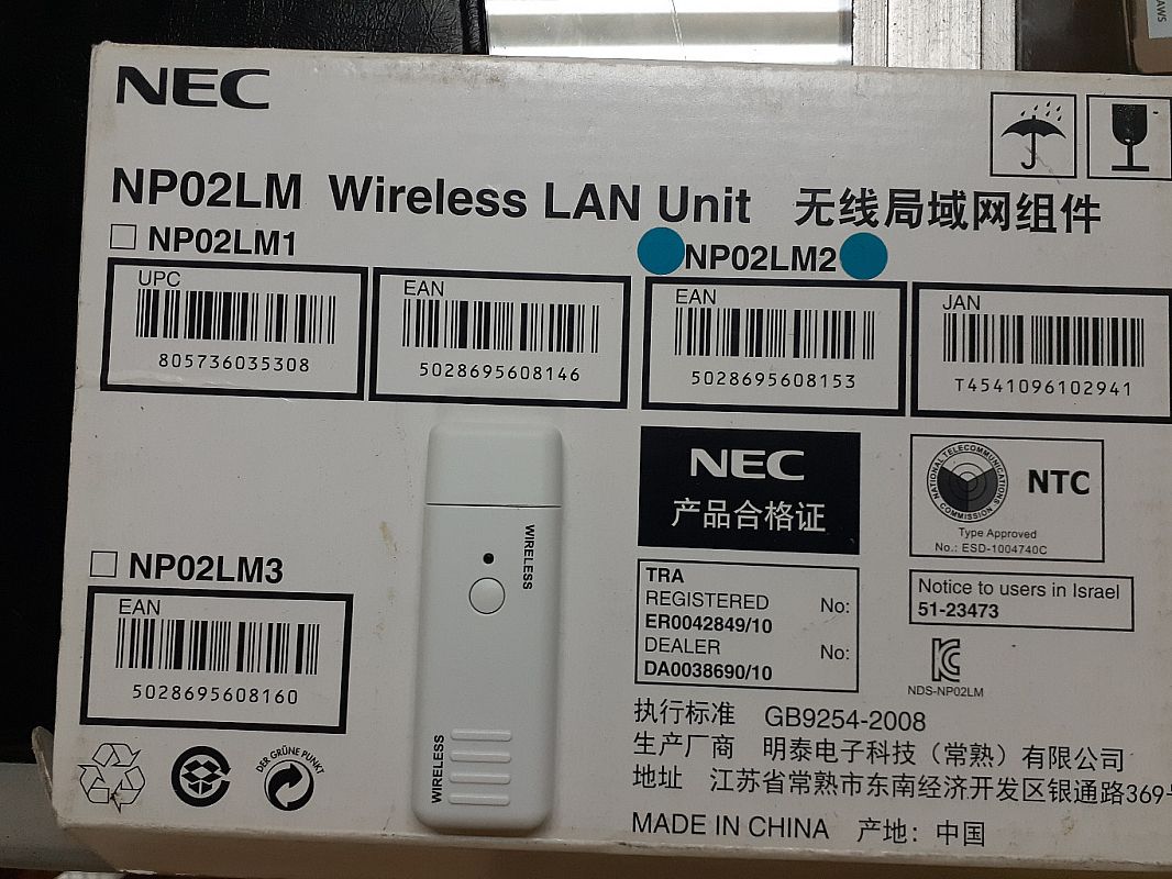 NEC NP02LM2 WIRELESS LAN MODULE